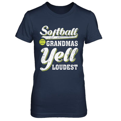 Softball Grandmas Yell Loudest-T-Shirt & Hoodie-Women's T-Shirt-Navy