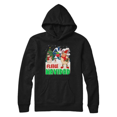 Fleece Navidad Sheep Lamb Christmas Gifts Spanish-T-Shirt & Sweatshirt-Pullover Hoodie-Black