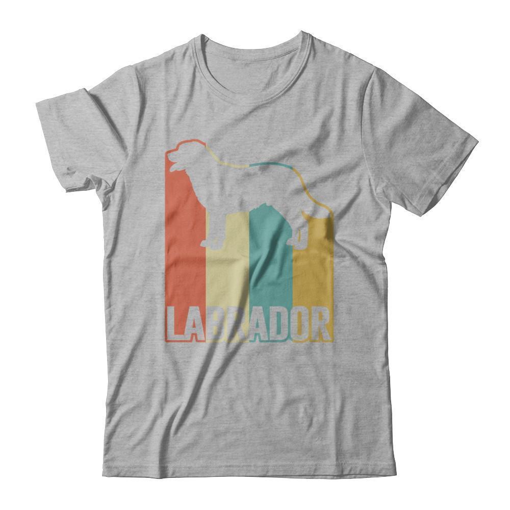 Classic Vintage Retro Style Labrador Dog-T-Shirt & Hoodie-Premium T-Shirt-Heather Gray