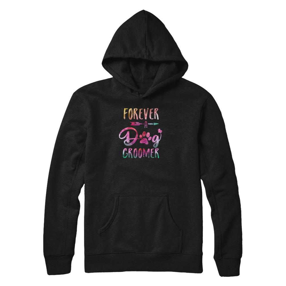 Dog Paw Hairstylist Forever A Dog Groomer For Women-T-Shirt & Tank Top-Pullover Hoodie-Black