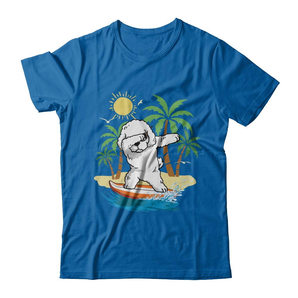 Summer Vacation Dabbing Poodle Surfing Surfboard Gift-T-Shirt & Hoodie-Classic T-Shirt-Royal