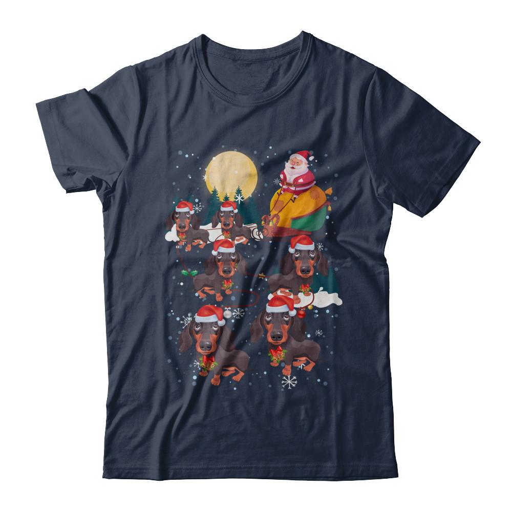 Dog Reindeer Dachshund Christmas Gift-T-Shirt & Sweatshirt-Classic T-Shirt-Navy
