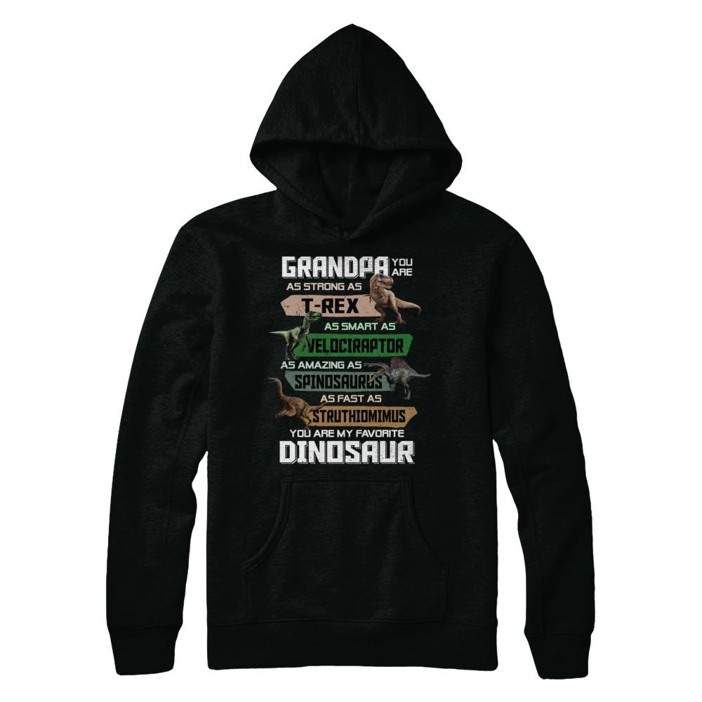 Grandpa You're My Favorite Dinosaur T-Rex Fathers Day-T-Shirt & Hoodie-Pullover Hoodie-Black