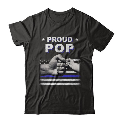 Proud Pop Police Thin Blue Line Flag Fathers Day-T-Shirt & Hoodie-Classic T-Shirt-Black