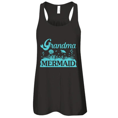Grandma Mermaid-T-Shirt & Tank Top-Women's Flowy Racerback Tank-Black
