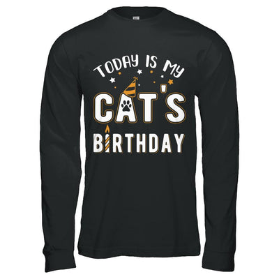 Today is My Cat's Birthday-T-Shirt & Hoodie-Long Sleeve T-Shirt-Black
