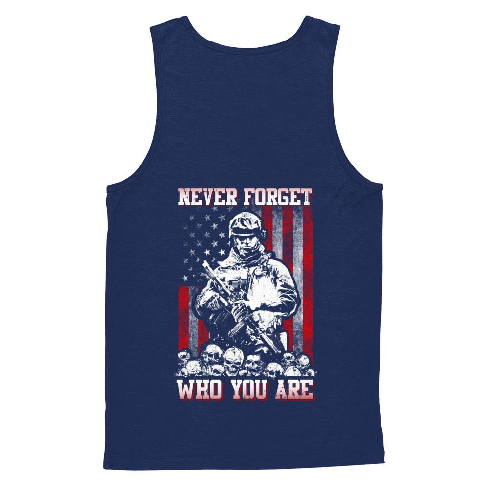 Veteran Soldier Never Forget Who You Are-T-Shirt & Hoodie-Unisex Tank-Navy