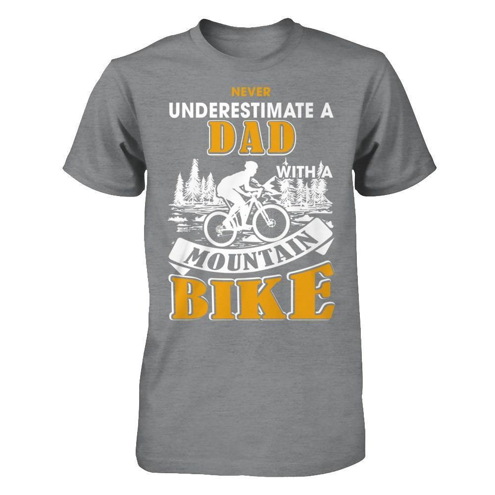 Never Underestimate A Dad With A Mountain Bike-T-Shirt & Hoodie-Classic T-Shirt-Sport Grey