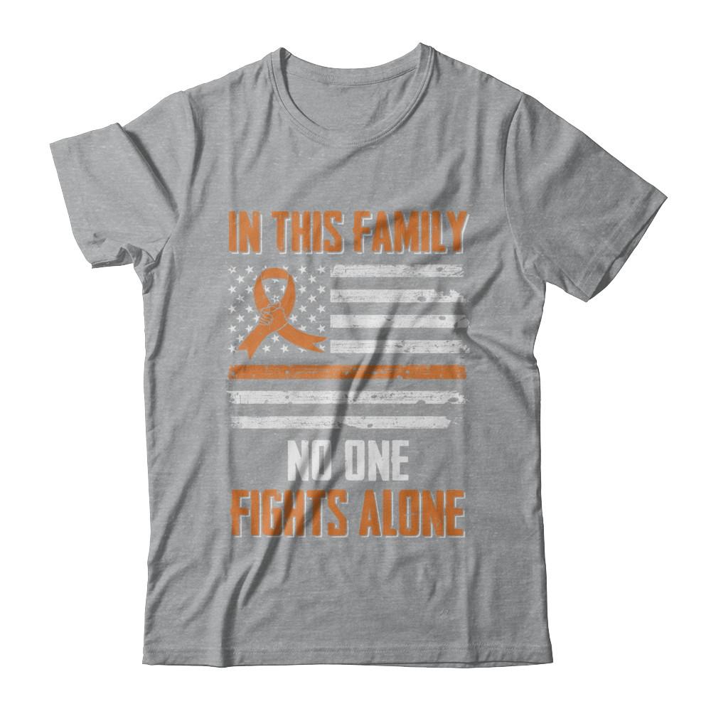 In This Family No One Fights Alone Multiple Sclerosis-T-Shirt & Hoodie-Classic T-Shirt-Sport Grey