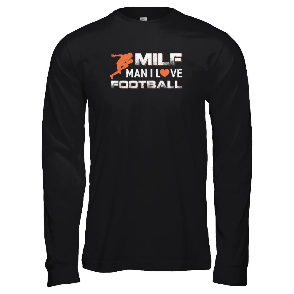 MILF Man I Love Football-T-Shirt & Tank Top-Long Sleeve T-Shirt-Black