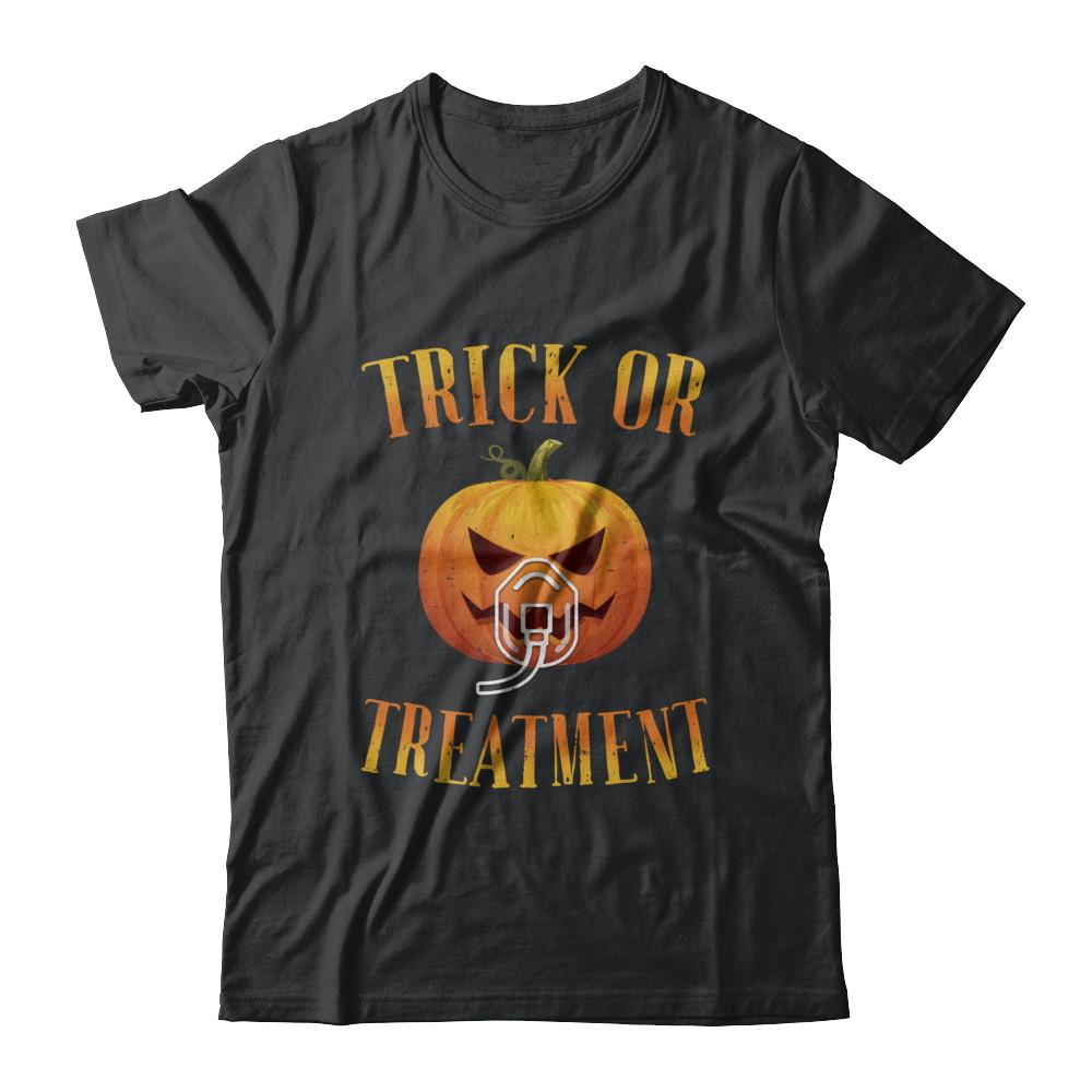 Trick Or Treatment Respiratory Therapist Nurse Halloween-T-Shirt & Hoodie-Classic T-Shirt-Black