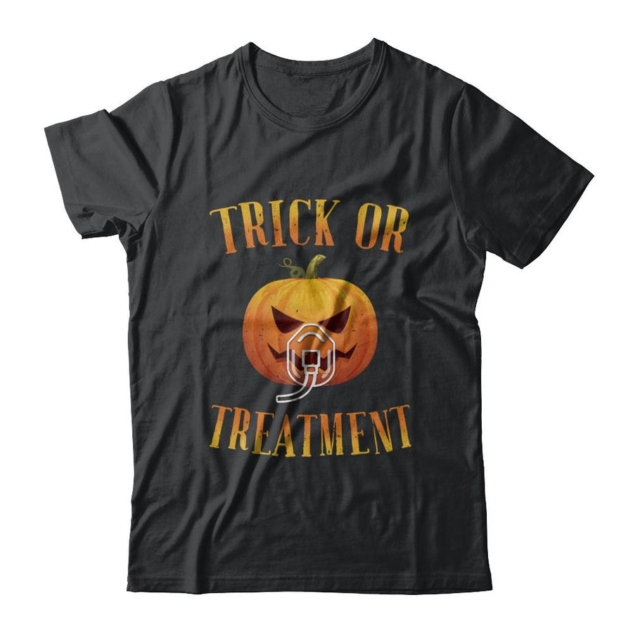 Trick Or Treatment Respiratory Therapist Nurse Halloween-T-Shirt & Hoodie-Classic T-Shirt-Black