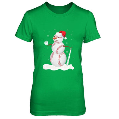 Christmas Baseball Snowman Christmas-T-Shirt & Sweatshirt-Women's T-Shirt-Irish Green