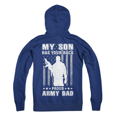 American Flag MY SON HAS YOUR BACK PROUD ARMY DAD-T-Shirt & Hoodie-Hanes - Heavyweight Pullover Hoodie-Deep Royal