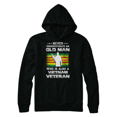 Never Underestimate An Old Man Vietnam Veteran-T-Shirt & Hoodie-Pullover Hoodie-Black