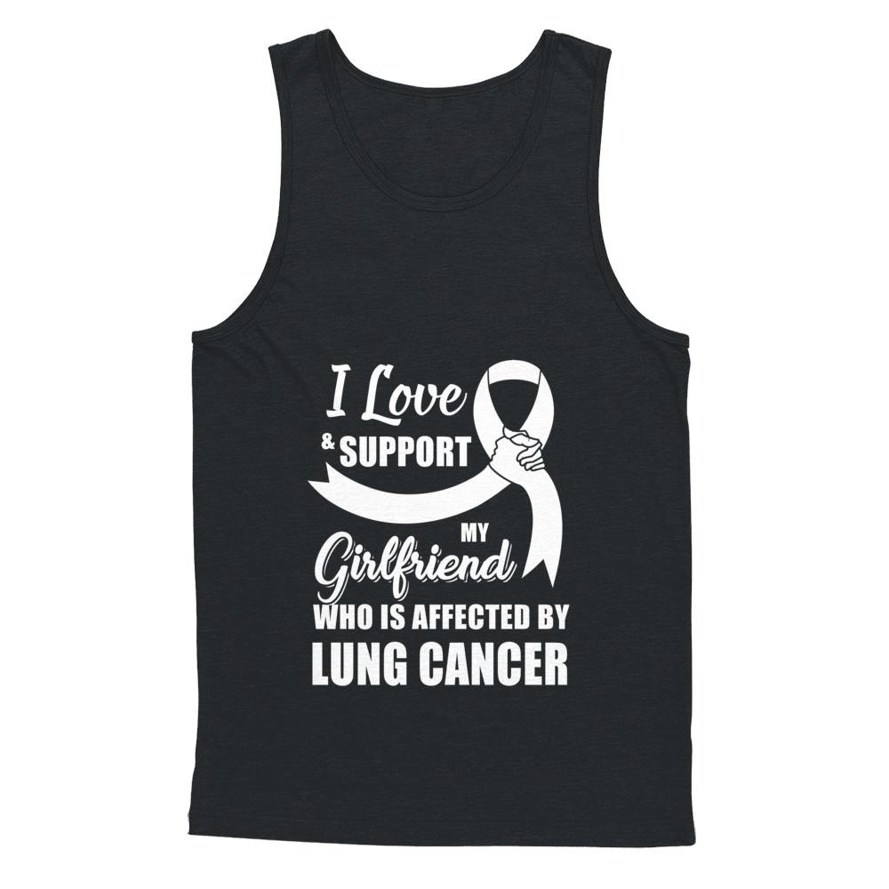 Lung Cancer Awareness Support White Girlfriend Boyfriend-T-Shirt & Hoodie-Unisex Tank-Black
