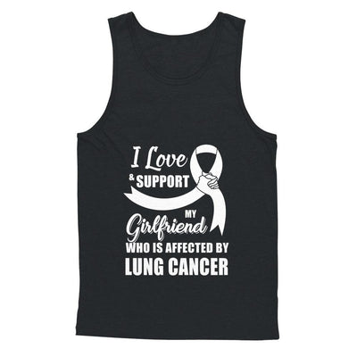 Lung Cancer Awareness Support White Girlfriend Boyfriend-T-Shirt & Hoodie-Unisex Tank-Black