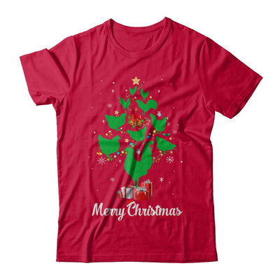 Funny Chicken Merry Christmas Tree Ugly Sweater-T-Shirt & Sweatshirt-Classic T-Shirt-Red