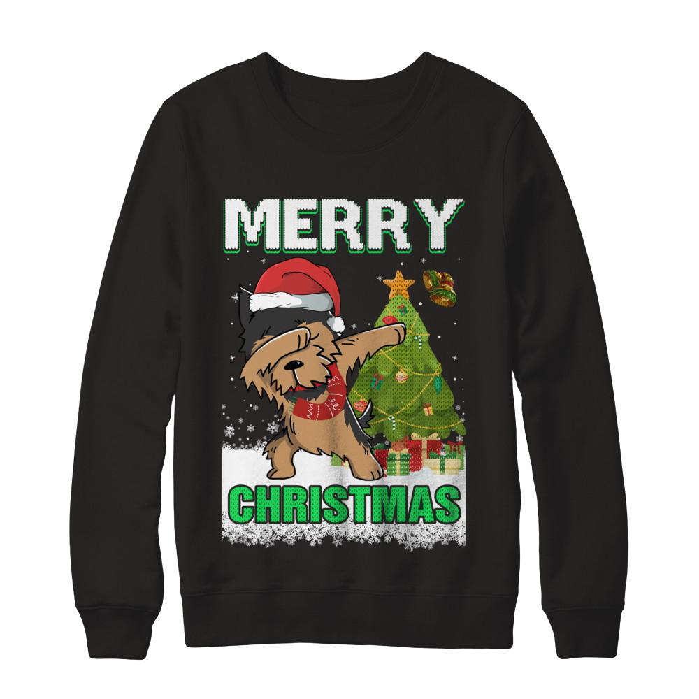 Cute Yorkshire Terrier Claus Merry Christmas Ugly Sweater