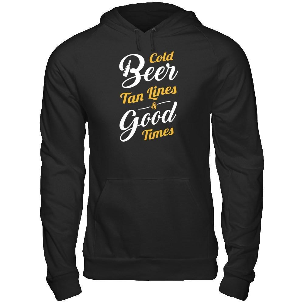 Cold Beer Tan Lines And Good Times-T-Shirt & Tank Top-Pullover Hoodie-Black