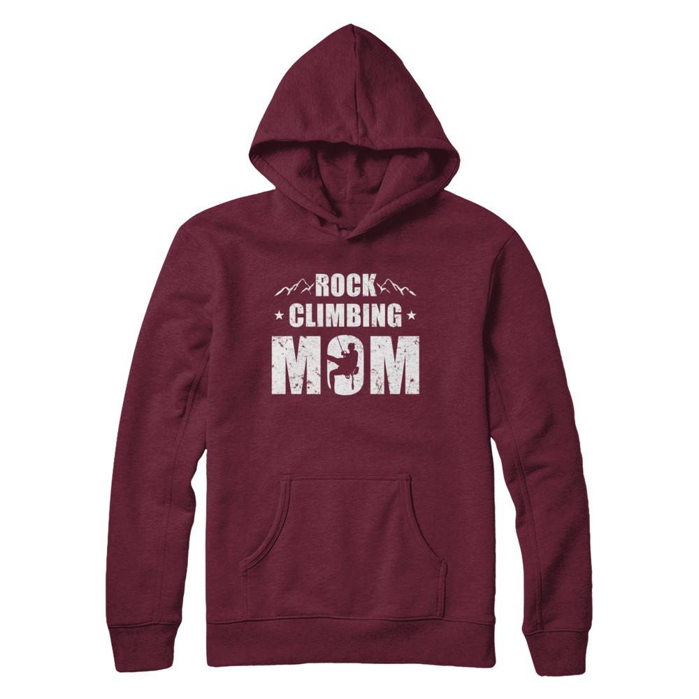 Rock Climbing Mom Distressed Mountain Climber Mothers Day-T-Shirt & Hoodie-Pullover Hoodie-Maroon