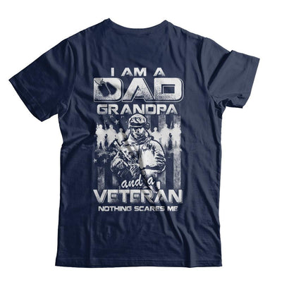 I Am A Dad Grandpa And A Veteran Nothing Scare Me-T-Shirt & Hoodie-Classic T-Shirt-Navy