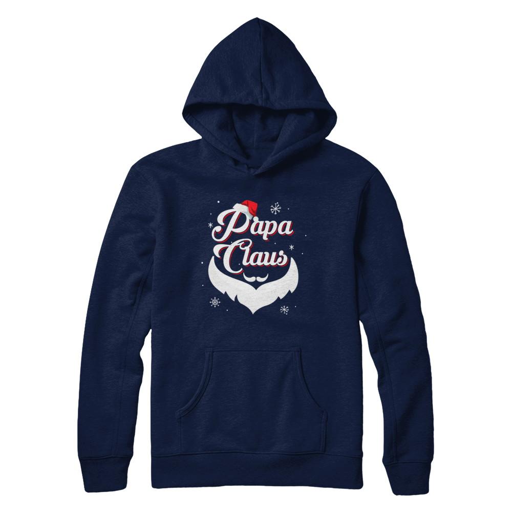 Santa Beard Matching Christmas Pajamas Papa Claus-T-Shirt & Sweatshirt-Pullover Hoodie-Navy