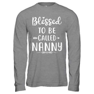 Funny Grandma Blessed To Be Called Nanny-T-Shirt & Hoodie-Long Sleeve T-Shirt-Sport Grey