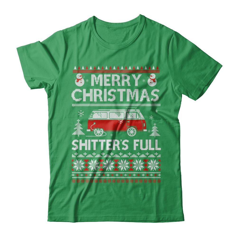 Merry Christmas Shitters Full Ugly Sweater-T-Shirt & Sweatshirt-Premium T-Shirt-Kelly Green