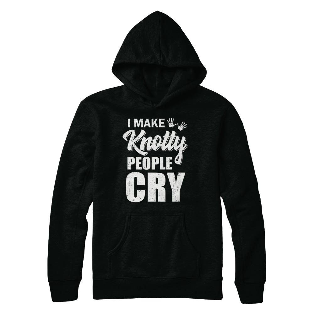 I Make Knotty People Cry Massage Therapist Gift-T-Shirt & Hoodie-Pullover Hoodie-Black