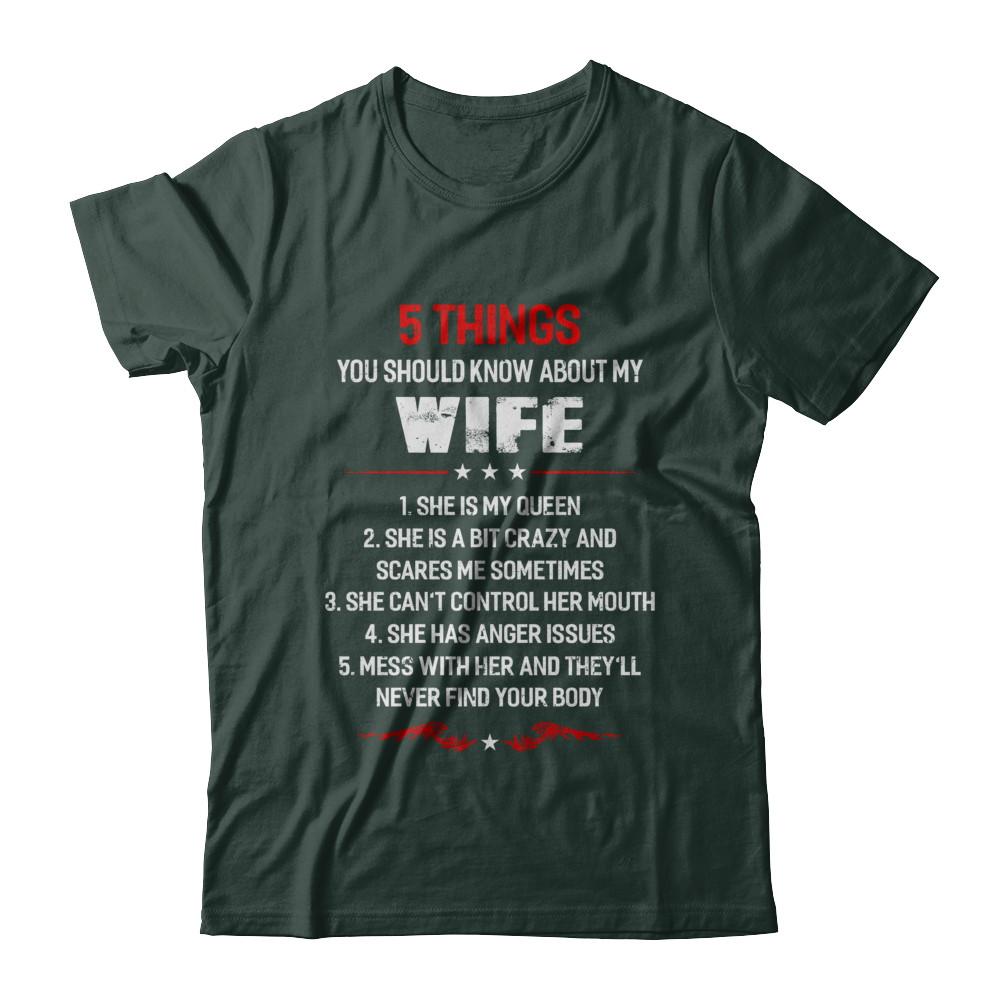 5 Things You Should Know About My Wife Husband-T-Shirt & Hoodie-Classic T-Shirt-Forest Green
