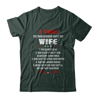 5 Things You Should Know About My Wife Husband-T-Shirt & Hoodie-Classic T-Shirt-Forest Green