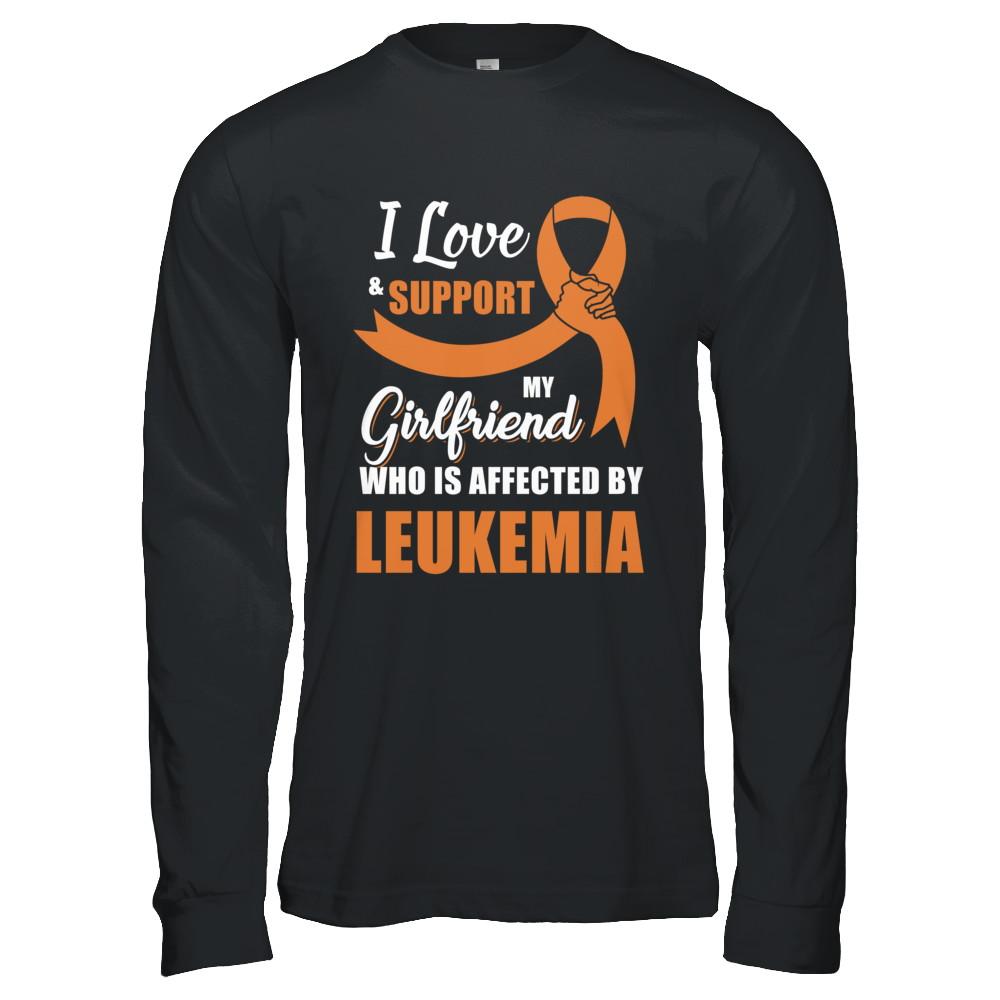 Leukemia Awareness Support Orange Girlfriend Boyfriend-T-Shirt & Hoodie-Long Sleeve T-Shirt-Black
