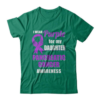 I Wear Purple For My Daughter Pancreatic Cancer Dad Mom-T-Shirt & Hoodie-Classic T-Shirt-Kelly Green