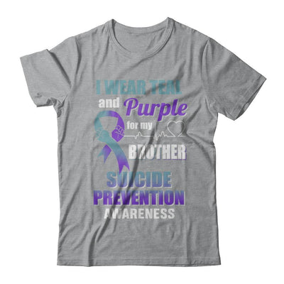 I Wear Teal Purple For My Brother Suicide Prevention-T-Shirt & Hoodie-Classic T-Shirt-Sport Grey