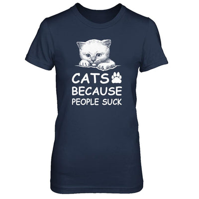 Cats Because People Suck-T-Shirt & Tank Top-Women's T-Shirt-Navy