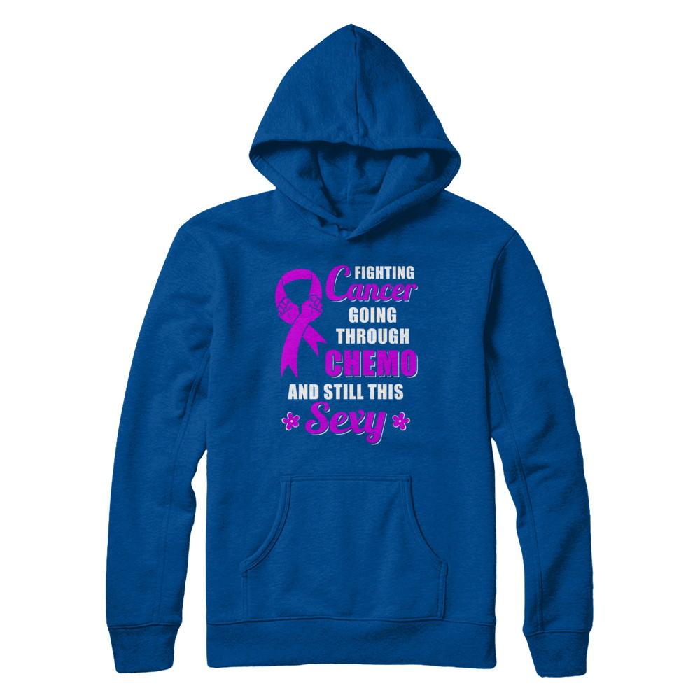 Fighting Cancer Chemo And Still This Sexy Purple Awareness-T-Shirt & Hoodie-Pullover Hoodie-Deep Royal