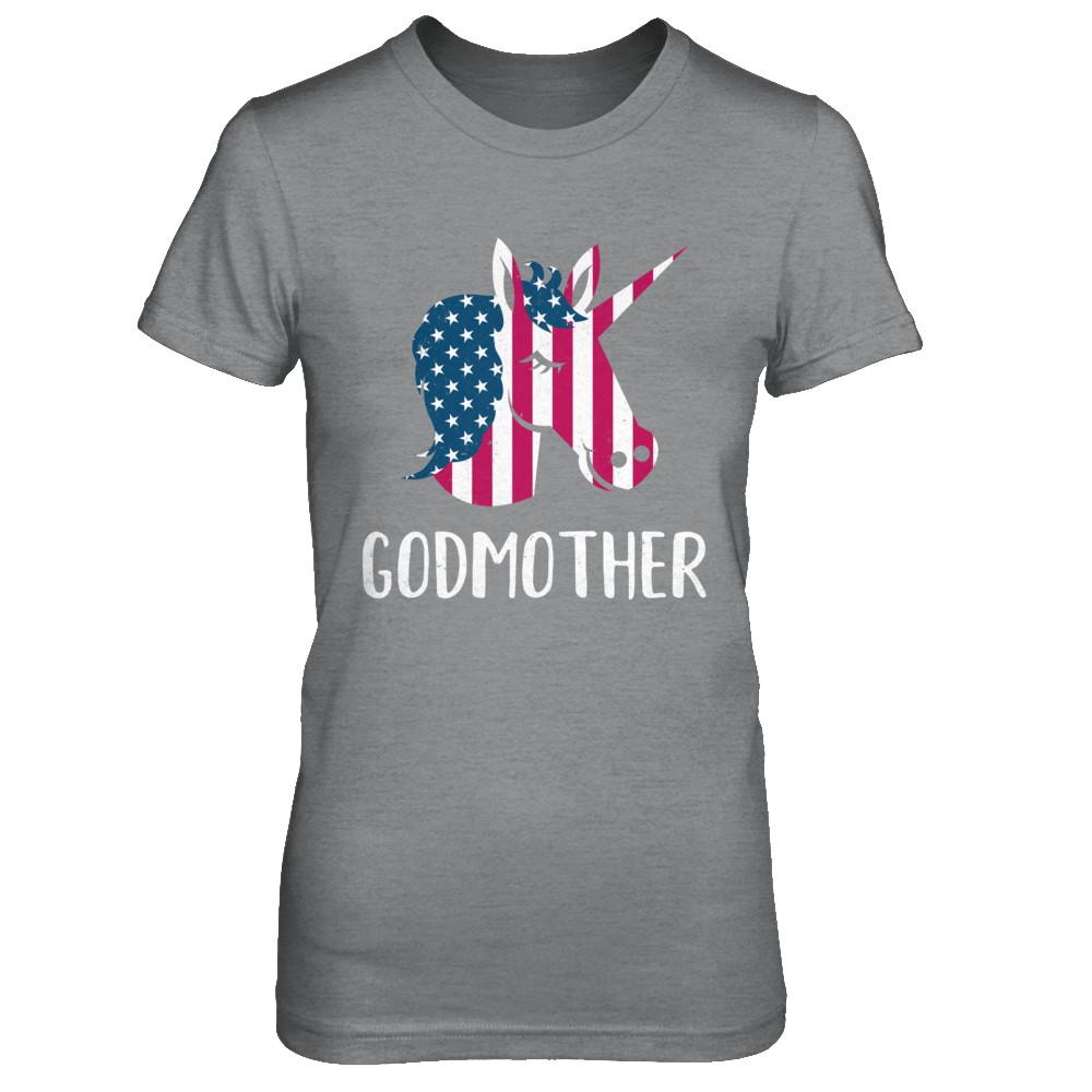 Patriotic Godmother Unicorn Americorn 4Th Of July-T-Shirt & Hoodie-Women's T-Shirt-Sport Grey