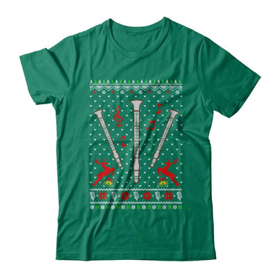 Santa Clarinet Ugly Christmas Sweater Gifts-T-Shirt & Sweatshirt-Classic T-Shirt-Kelly Green