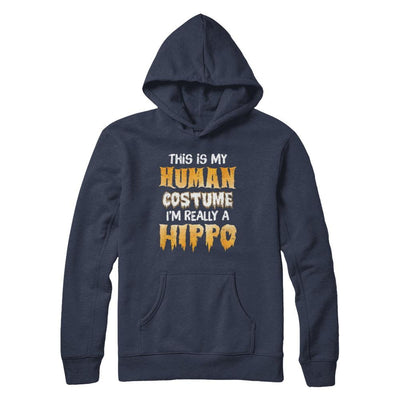 This Is My Human Costume Hippo Halloween-T-Shirt & Hoodie-Pullover Hoodie-Navy