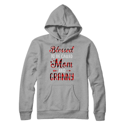 Red Buffalo Plaid Blessed To Be Called Mom And Granny-T-Shirt & Hoodie-Pullover Hoodie-Light Steel