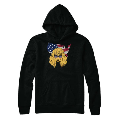 Funny Patriot Poodle Dog 4Th Of July American Flag-T-Shirt & Hoodie-Pullover Hoodie-Black