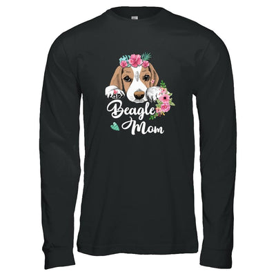 Beagle Mom Funny Dog Mom Gift Idea-T-Shirt & Tank Top-Long Sleeve T-Shirt-Black