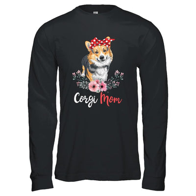 Corgi Mom Gift For Women Dog Lover-T-Shirt & Hoodie-Long Sleeve T-Shirt-Black
