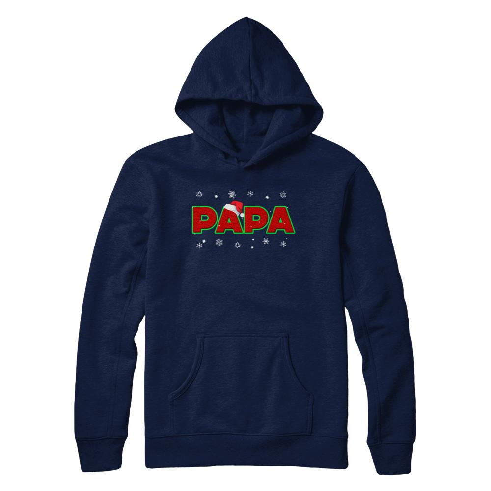 Papa Christmas Santa Ugly Sweater Gift-T-Shirt & Sweatshirt-Pullover Hoodie-Navy