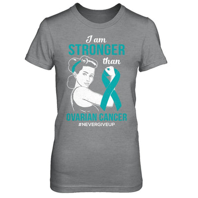 I Am Stronger Than Ovarian Cancer Awareness Support-T-Shirt & Hoodie-Women's T-Shirt-Sport Grey