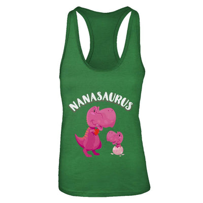 Nana Nanasaurus Rex Cute Dinosaur Mothers Day-T-Shirt & Tank Top-Women's Ideal Racerback Tank-Kelly Green