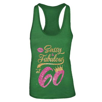 Sassy And Fabulous At 60th 1961 Birthday Gift-T-Shirt & Tank Top-Women's Ideal Racerback Tank-Kelly Green