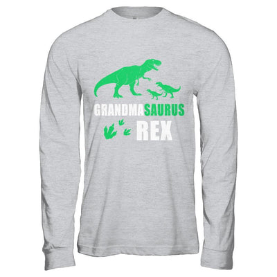 Grandmasaurus Grandma Saurus Dinosaur T-Rex Mothers Day-T-Shirt & Hoodie-Long Sleeve T-Shirt-Sport Grey