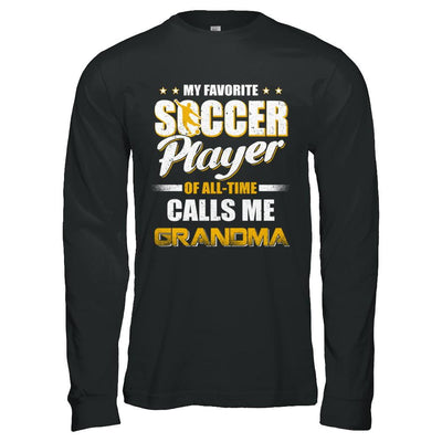 My Favorite Soccer Player Calls Me Grandma Soccer-T-Shirt & Hoodie-Long Sleeve T-Shirt-Black